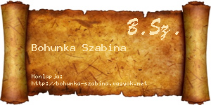Bohunka Szabina névjegykártya