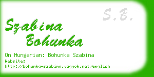 szabina bohunka business card
